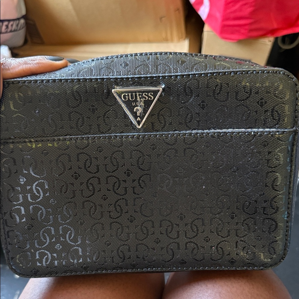 Guess Black Patterned Crossbody Bag